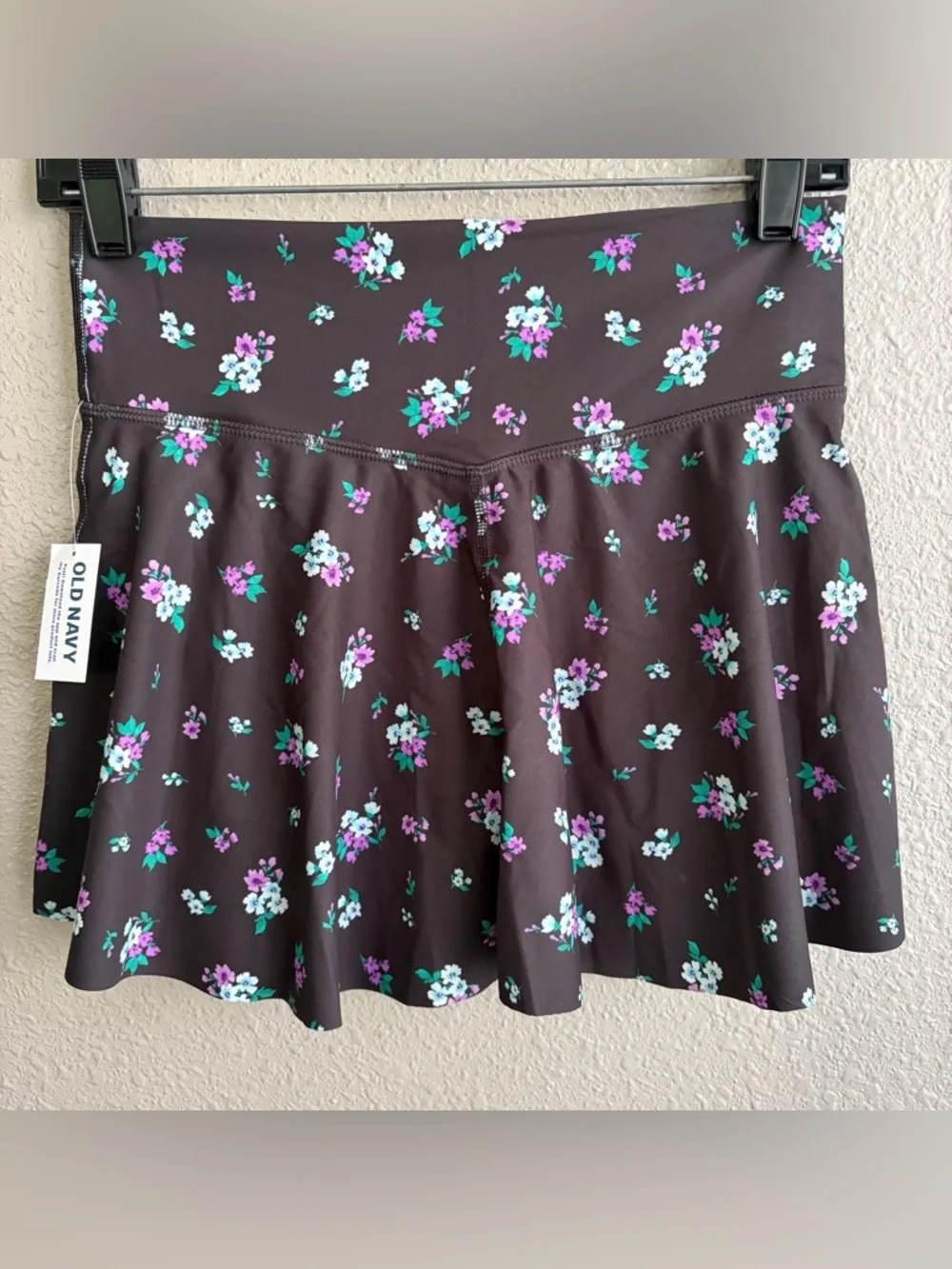 NEW‎ Girls Plus Old Navy Black Floral High-Waisted PowerSoft Skort 10-12 - NWT